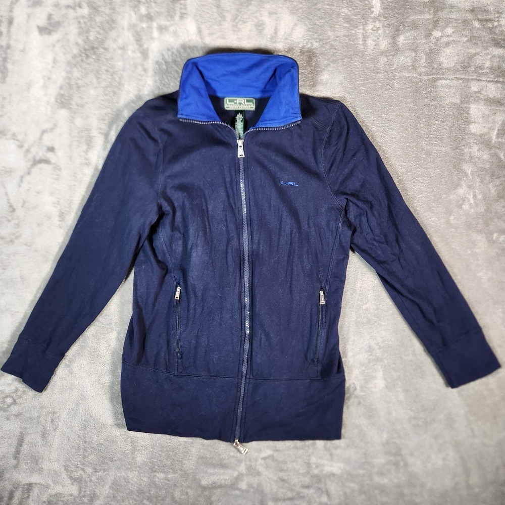Lauren Ralph Lauren Jacket Womens Large Active Blue Full Zip EUC